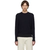 THOM BROWNE THOM BROWNE NAVY BABY CABLE KNIT CREWNECK SWEATER