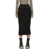 RICK OWENS BLACK CADY SKIRT