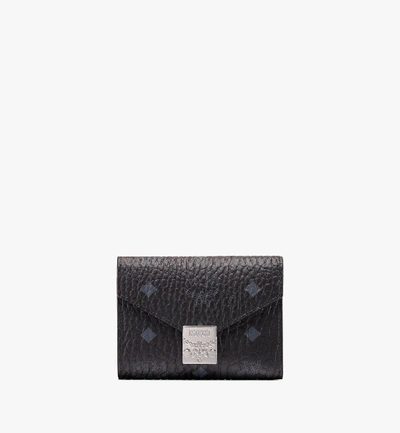 Mcm Patricia Dreifach Gefaltete Brieftasche In Visetos In Black