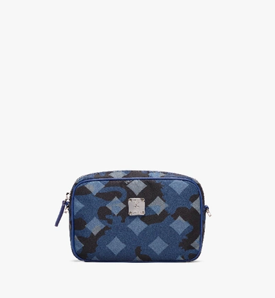 Mcm Dieter Camera Bag In Munich Lion Camo In Estate Blue