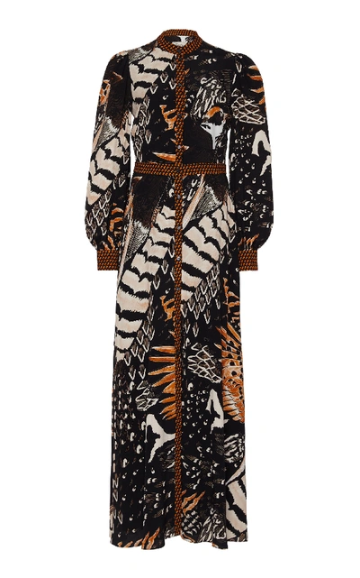 Temperley London Rosella Printed Crepe Maxi Shirt Dress In Multi