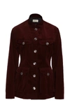 Temperley London Esmeralda Cotton Jacket In Burgundy