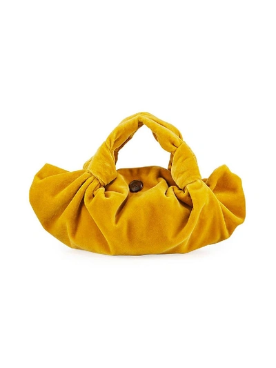 The Row Mini Ascot Two Velvet Bag In Mineral Yellow