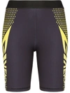 GIVENCHY LOGO PRINT CYCLING SHORTS BLACK/YELLOW,BW50D930E8