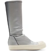 RICK OWENS RICK OWENS BLACK AND SILVER DEGRADE STRETCH SOCK SNEAKERS