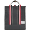 THOM BROWNE THOM BROWNE GREY UNLINED CANVAS TOTE BAG