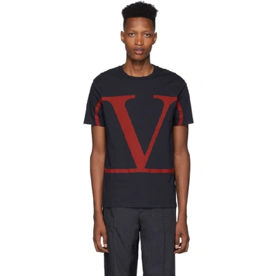 Valentino Logo T-shirt - 蓝色 In Dark Blue