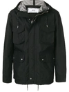 AMI ALEXANDRE MATTIUSSI HOODED POCKET JACKET BLACK,A19OW100.205 SOR