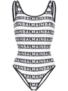 BALMAIN logo-stripe swimsuit