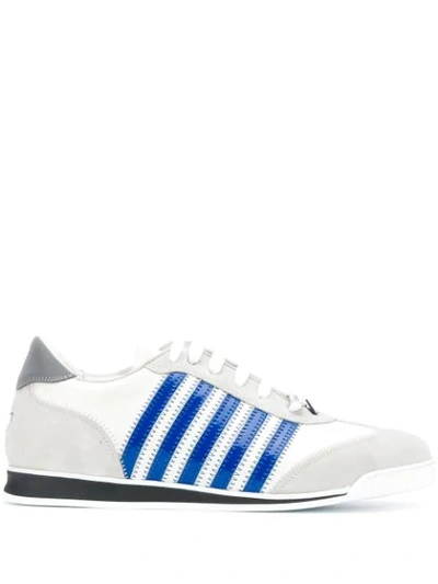 Dsquared2 Low Top Stripe Sneakers In White