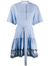 CHLOÉ CHLOÉ EMBROIDERED SHIRT DRESS - 蓝色