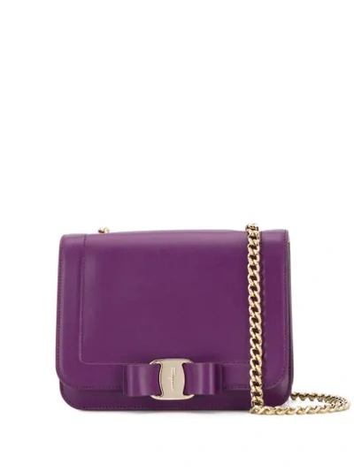 Ferragamo Salvatore  Vara Rainbow Crossbody Bag - 紫色 In 085 Bizantium Purple