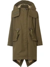 BURBERRY BURBERRY COTTON GABARDINE PARKA - 绿色