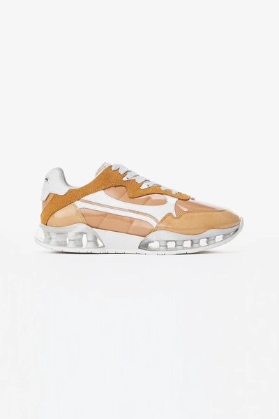 Alexander Wang Stadium Two-tone Suede, Mesh And Rubber Trainers In Yellow