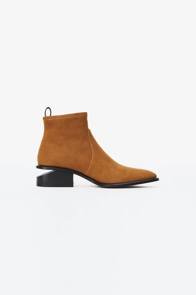 Alexander Wang Kori Stretch Suede Bootie In Ochre