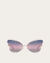 VALENTINO VALENTINO OCCHIALI BUTTERFLY RIMELESS METAL SUNGLASSES