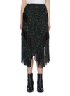 SACAI Pleated panelled leopard print handkerchief wrap skirt