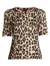 ESCADA Sanimo Wool & Silk Leopard-Print Knit Shell Top