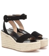 GIANVITO ROSSI BILLIE 45 SUEDE ESPADRILLE WEDGES,P00411430