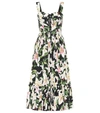 DOLCE & GABBANA FLORAL COTTON MIDI DRESS,P00389220