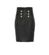 BALMAIN QUILTED LEATHER SKIRT,P00397887