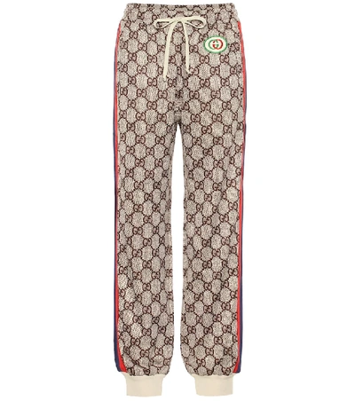 Gucci Gg Supreme Print Track Pants - 棕色 In Beige