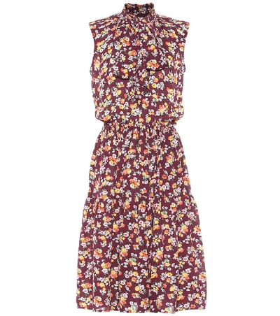 Polo Ralph Lauren Sleeveless Floral Dress In Burgundy