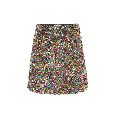 Attico High Waist Multicolor Sequined Miniskirt In 021 Multicoloured