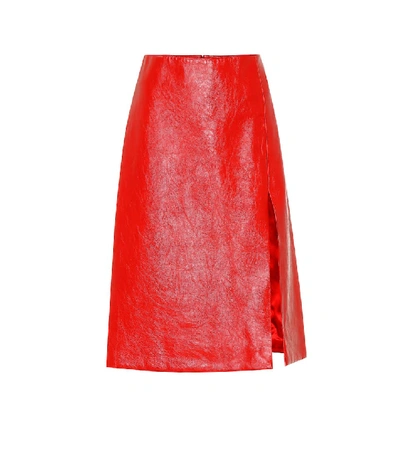 Balenciaga 皮革半身裙 In Red