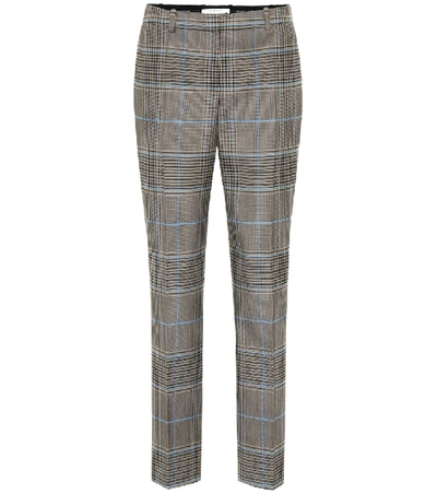 Givenchy Checked Wool-blend Straight-leg Pants In Blue