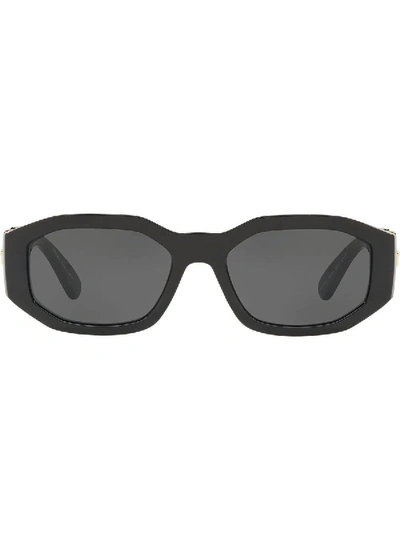Versace Eyewear Hexad Signature太阳眼镜 - 黑色 In Black Solid