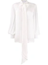 GIVENCHY long sleeve silk blouse OFF-WHITE,BW60GR1206