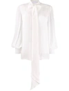 Givenchy Long Sleeve Silk Blouse Off-white In White