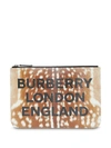 BURBERRY Deer Print Leather Zip Pouch,8015103