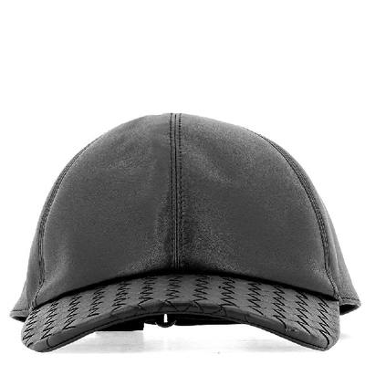 Bottega Veneta Woven Detail Baseball Cap In Black