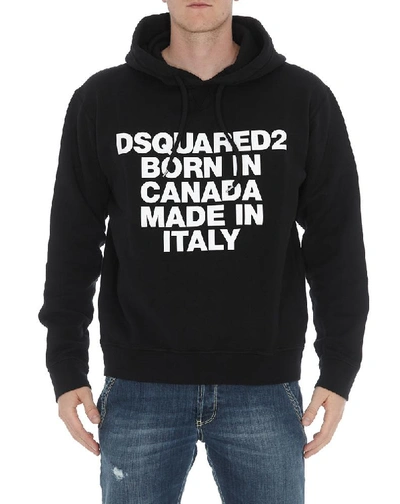 Dsquared2 Born In Canada Hoodie In Black