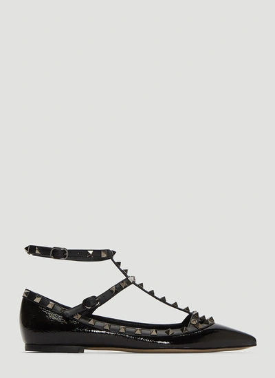 Valentino Garavani Rockstud Ballerina Pumps In Black