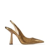 JIMMY CHOO FETTO 100 Rust Metallic Lizard Print Pointed Toe pumps,FETTO100XLD S