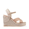 Jimmy Choo Dellena 100 Leather Espadrille Wedge Sandals In Ballet Pink
