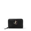 JIMMY CHOO CHRISTIE BLACK CALF LEATHER MEDIUM ZIP-AROUND WALLET,CHRISTIECLF