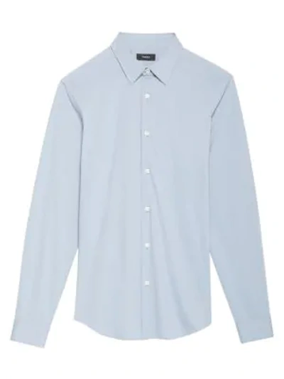Theory Sylvain Solid Button-down Shirt In Wave Blue