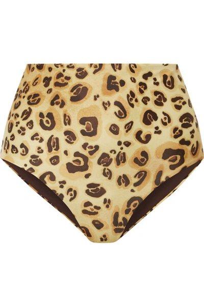 Mara Hoffman Lydia High-waisted Leopard-print Bikini Briefs In Leopard Print