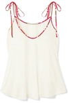 STELLA MCCARTNEY + NET SUSTAIN PIPED CREPE CAMISOLE