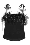 ALICE MCCALL FAVOUR FEATHER-TRIMMED SATIN CAMISOLE