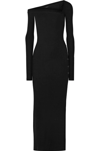 Alix Morris Ribbed Stretch-modal Jersey Maxi Dress In Black