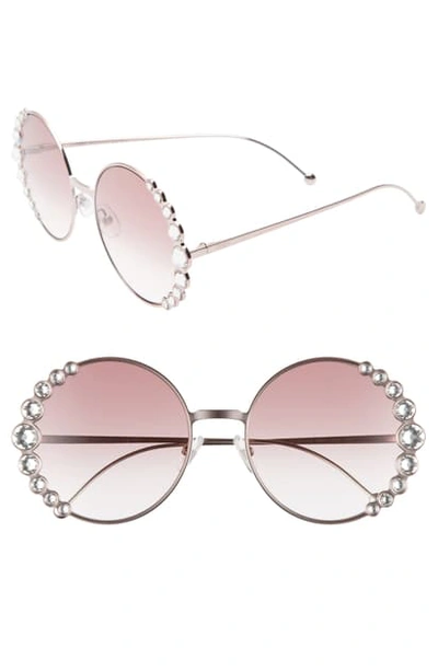 Fendi 58mm Round Sunglasses - Pink