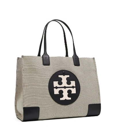 Tory Burch Ella Canvas Tote In Black | ModeSens