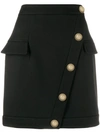 BALMAIN BALMAIN 短款纽扣镶嵌半身裙 - 黑色