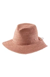 HELEN KAMINSKI DESMONDA PACKABLE RAFFIA FEDORA - PINK,DESMONDA