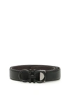 Ferragamo Reversible Leather Belt In Nero (black)